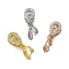 Rack Plating Brass Micro Pave Clear Cubic Zirconia Ice Pick Pinch Bails KK-K340-13-1