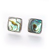 Brass Stud Earrings EJEW-E252-06C-1