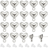SUNNYCLUE 20Pcs Alloy Heart Stud Earring Findings EJEW-SC0001-50-1