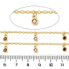 Brass Cubic Zirconia Cable Chains CHC-H112-02G-05-3