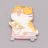Tiger Playing Chinese Zodiac Acrylic Brooch JEWB-WH0022-16-1