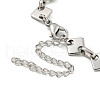 304 Stainless Steel Rhombus Link Chains Bracelets for Men & Women BJEW-D042-02P-3