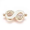Brass Micro Pave Cubic Zirconia Links BSHE-F012-17A-G-2