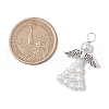 Pearlized Glass Pearl Bead Pendants PALLOY-JF03206-3