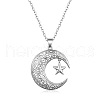 Brass Hollow Star Moon Pendant Necklaces for Women's Daily Party Jewelry Accessories WZ4876-3