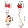 CHGCRAFT 32Pcs 4 Style Zine Alloy Enamel Pendants ENAM-CA0001-50-2