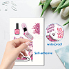 8 Sheets 8 Styles Pink Theme PVC Waterproof Wall Stickers DIY-WH0345-145-3