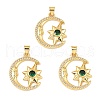 Rack Plating Brass Micro Pave Cubic Zirconia Pendants ZIRC-L100-147G-1