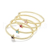 Cubic Zirconia Star Hinged Bangle BJEW-P276-06G-1