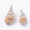 Electroplate Spiral Shell Pendants BSHE-L036-12-1
