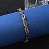 Ion Plating(IP) Rectangle 201 Stainless Steel Chain Bracelets BJEW-N240-06G-3