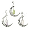 Hollow Moon Alloy Pendant Decoration HJEW-TA00097-1
