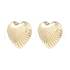 Brass Heart Ear Studs for Women EJEW-P268-06G-2