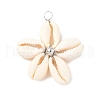 Natural Mixed Cowrie Shell Pendants PALLOY-JF03859-02-2