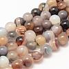 Natural Striped Agate/Banded Agate Bead Strands G-K155-A-8mm-13-1