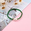 Faceted Round Glass Beaded Stretch Bracelets BJEW-JB05986-5