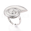 Brass Adjustable Open Cuff Rings for Women RJEW-N051-01A-P-1