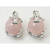 Natural Rose Quartz Pendants G-H1527-6-1