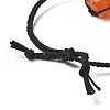 Macrame Pouch with Natural Mixed Gemstone Braided Bead Bracelets BJEW-JB06616-7