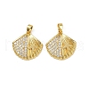 Brass Micro Pave Cubic Zirconia Pendants KK-C093-07G-1