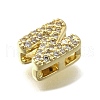 Brass Micro Pave Cubic Zirconia Letter Multi-Strand Links KK-D295-32G-14-2