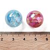 UV Plating Rainbow Iridescent Acrylic Beads OACR-O008-02B-3