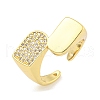 Clear Cubic Zirconia Bypass Arch Open Cuff Ring RJEW-L121-007G-1