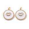 Brass Micro Pave Clear Cubic Zirconia Pendants ZIRC-Z008-13G-1