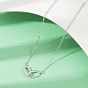 925 Sterling Silver Micro Pave Clear Cubic Zirconia Pendant Necklaces NJEW-D317-01P-2