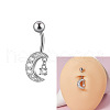 304 Stainless Steel with Crystal Rhinestone Belly Rings FS-WG2C664-06-2