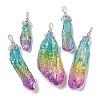 Electroplated Raw Rough Natural Quartz Crystal Big Pendants G-A229-02P-2