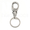 Tibetan Style 316 Surgical Stainless Steel Fittings with 304 Stainless Steel Key Ring FIND-Q101-01AS-1