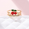 Brass Micro Pave Cubic Zirconia Adjustable Open Cuff Rings for Women RJEW-U057-17C-G-2