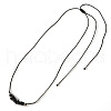 Natural Obsidian Chip Beaded Adjustable Necklaces with Synthetic Non-magnetic Hematite Square Beads TO0645-4-1
