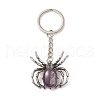 Spider Natural Amethyst Pendant Keychain KEYC-C015-01B-2