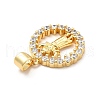 Rack Plating Brass Micro Pave Cubic Zirconia Pendants KK-K270-31G-4