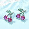 Brass Micro Pave Cubic Zirconia Stud Earrings EJEW-Q015-05P-4