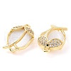 Brass Micro Pave Clear Cubic Zirconia Pendants ZIRC-F133-05G-3