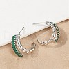 Twist Brass Micro Pave Cubic Zirconia Stud Earrings EJEW-M082-16P-01-5