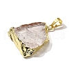 Raw Rough Natural Dyed Quartz Crystal Pendants G-G895-05LG-01-2