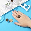 Vintage Adjustable Iron Flower Finger Ring Components Alloy Cabochon Bezel Settings X-PALLOY-O036-01AB-NF-2