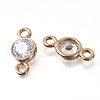 Brass Pave Cubic Zirconia Connector Charms FIND-TAC0014-46G-3