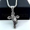 Greek Retro Style Stainless Steel Cross Praying Hand Pendant Necklaces for Men IN9519-4