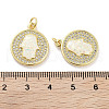 Brass Micro Pave Clear Cubic Zirconia Pendants KK-L213-039G-02-3