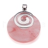 Cherry Quartz Glass Pendants KK-F751-D22-2