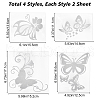 Gorgecraft 8Sheets 4 Style Waterproof Plastic Car Stickers DIY-GF0005-52-2