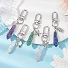 5Pcs 5 Styles Wire Wrapped Bullet Naturl Gemstone Pendant Decoraiton HJEW-JM01391-S-2