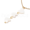 Natural Shell Heart Pendant Necklace with 304 Stainless Steel Cable Chain for Women NJEW-C016-02G-4