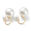Mother's Day Jewellery Plastic Imitation Pearl Cuff Earrings EJEW-G283-06-1