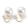 Plastic Imitation Pearl Cuff Earrings EJEW-G283-06-1